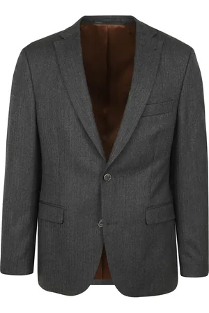 Suitable Prestige Colbert Wolle Herringbone Grau Größe 50