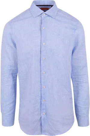 Suitable Hemd Leinen Blau Größe 38