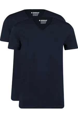 Garage 2-Pack Basic T-shirt Bio V-Ausschnitt Blau Größe S