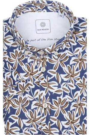 Blue Industry Short Sleeve Hemd Druck Dunkelblau Größe 38