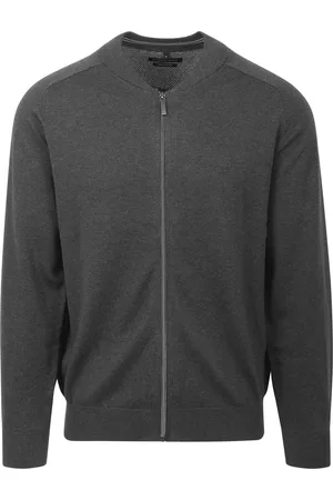 Casa Moda Strickjacke Zip Dunkelgrau Größe M