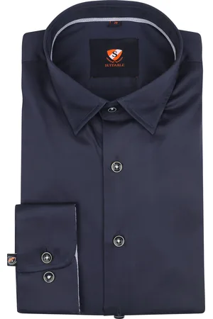 Suitable Twill Hemd Dunkelblau Größe 38