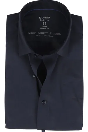 Olymp Luxor Jersey Stretch Hemd 24/Seven Blau Größe 37