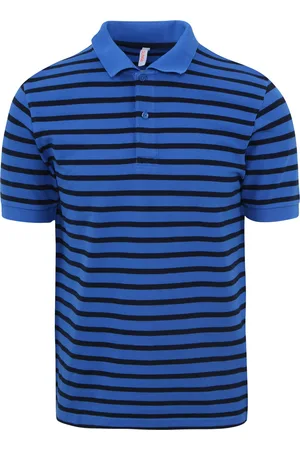 sun68 Poloshirt Streifen Royal Dunkelblau Größe M