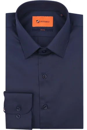 Suitable Twill Hemd Navy Dunkelblau Größe 37