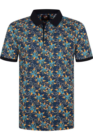 Suitable Polo Blumen Blau Dunkelblau Größe M