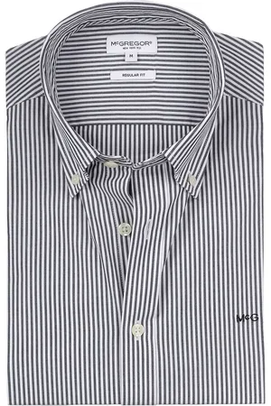 McGregor Hemd Poplin Streifen Navy Dunkelblau Größe S