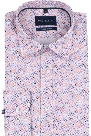 Suitable Hemd Mosaic Druck Rosa Pink Größe 38
