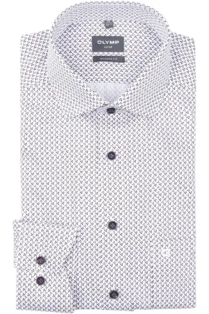 Olymp Luxor Hemd Druck Navy Größe 39