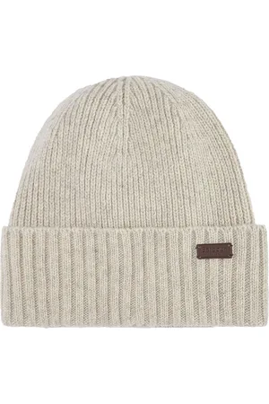 Barbour Beanie Carlton Wolle Greige Beige