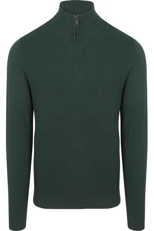 McGregor Half Zip Pullover Merinowolle Pine Dunkelgrün Größe M