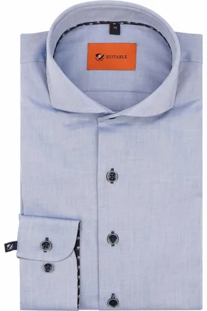 Suitable Twill Hemd Blau Größe 38