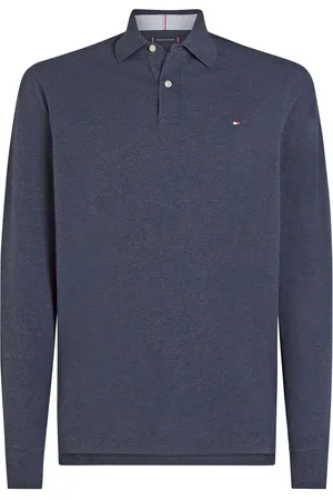Tommy Hilfiger Longsleeve Polo Melange Dunkelblau Größe L