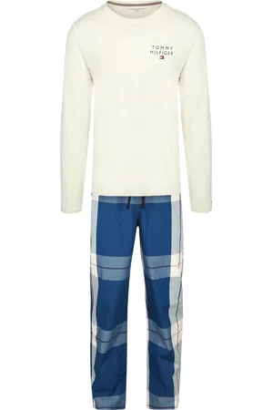 Tommy Hilfiger Pyjama Set Weiß Blau Dunkelblau Größe M