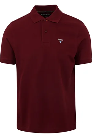 Barbour Tartan Pique Poloshirt Rot Größe M