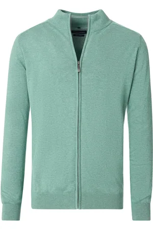 Casa Moda Strickjacke Zip Hellgrün Größe M