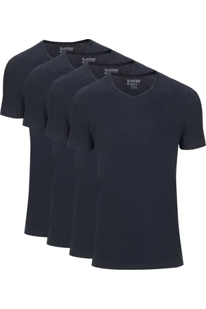 Slater 4er-pack Basic Fit T-shirt V-Ausschnitt Blau Größe S