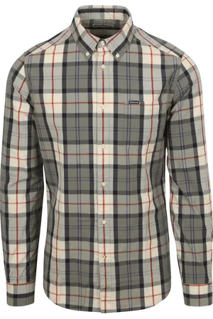 Barbour Shirt Laggon Tartan Relaxed Fit Grau Rot Größe M