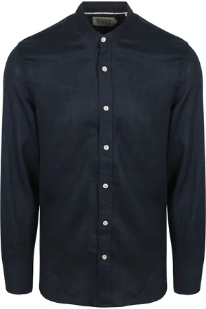 Scotch&Soda Leinen Mao Hemd Navy Größe S