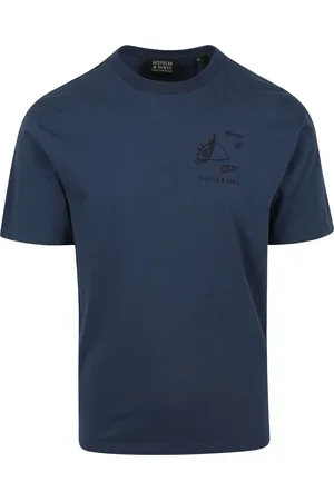 Scotch&Soda T-Shirt Navy Print Dunkelblau Größe S