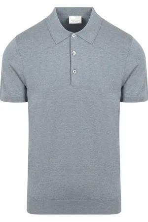 Profuomo Poloshirt Luxury Knitted Blau Größe M