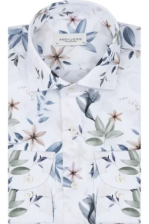 Profuomo Hemd Blumenmuster Multicolour Größe 37