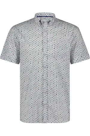 State of art Short Sleeve Hemd Popli Multicolour Blau Weiß Größe M