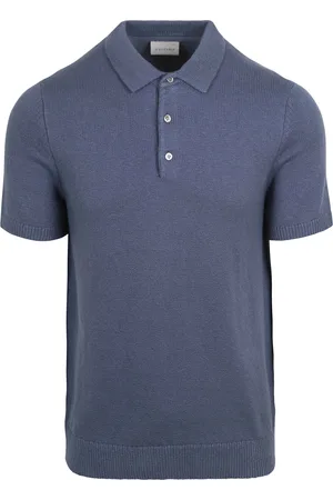 Suitable Heavy Knitted Polo Raw Denim Größe M