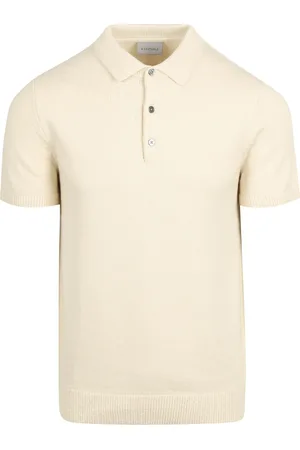Suitable Heavy Knitted Polo Raw Ecru Beige Größe M