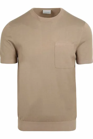 Suitable Knitted T-shirt Pocket Compact Camel Braun Größe M
