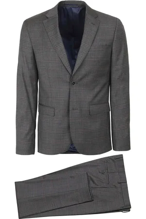 Suitable Anzug Toulon Wolle Check Braun Größe 48