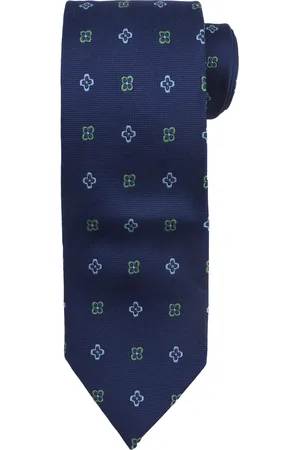 Suitable Krawatte Seide Blumen Navy Dunkelblau