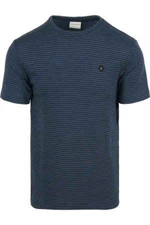 No Excess Velvet Stripes T-Shirt Navy Dunkelblau Größe M