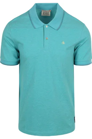 Scotch&Soda Melange Poloshirt Turqoise Türkis Größe S
