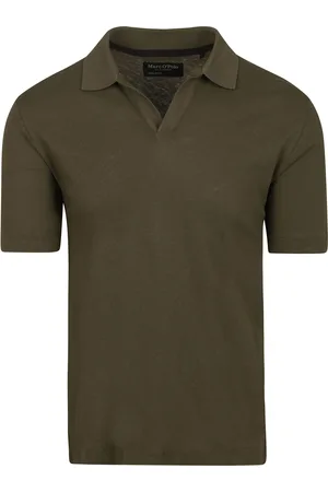 Marc O’ Polo Poloshirt Riva Linen Blend Olivgrün Größe M