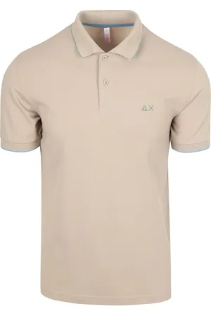 sun68 Poloshirt Small Stripe Collar Greige Beige Größe M