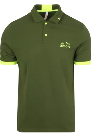 sun68 Poloshirt Logo Fluo Army Dunkelgrün Größe M