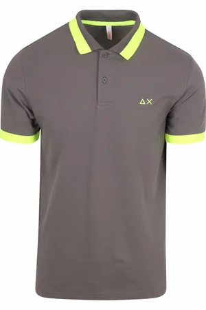 sun68 Poloshirt Big Stripe Fluo Grau Größe M