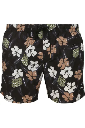 HUGO BOSS Badeshorts Flower Schwarz Größe M