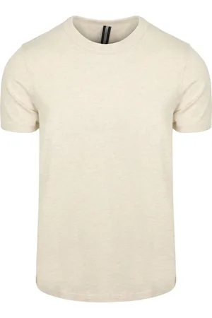 Profuomo T-Shirt Ecru Melange Wollweiß Größe M