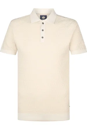 Petrol Industries Knitted Polo Oceanstone Ecru Wollweiß Größe M