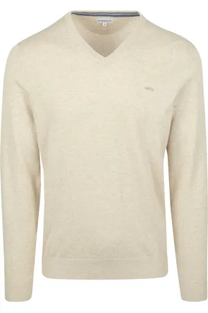 McGregor Pullover V-Ausschnitt Ecru Wollweiß Größe S