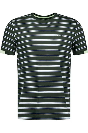 New Zealand Auckland NZA T-shirt Noel Stripes Forest Green Dunkelgrün Größe M