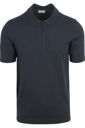 No Excess Half Zip Poloshirt Navy Blau Größe M