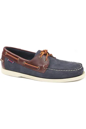 SEBAGO Schuhe Docksides Portland Navy Dunkelblau Braun Größe 42