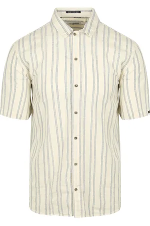 No Excess Short Sleeve Hemd Streifen Ecru Beige Größe M