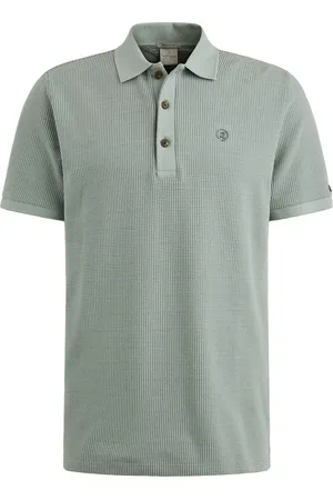 Cast Iron Polo Waffle Structure Slate Blau Größe S