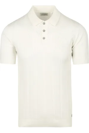 No Excess Knitted Poloshirt Off White Weiß Größe M