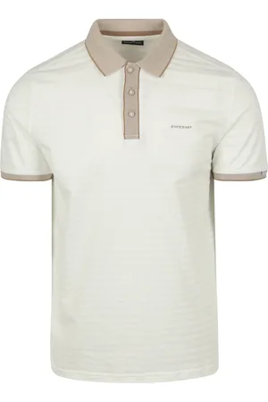 State of art Poloshirt Jersey Structured Stripe Wollweiß Größe M