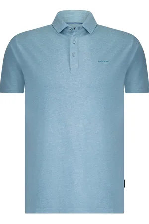 State of art Poloshirt Piqué Melange Blau Größe M